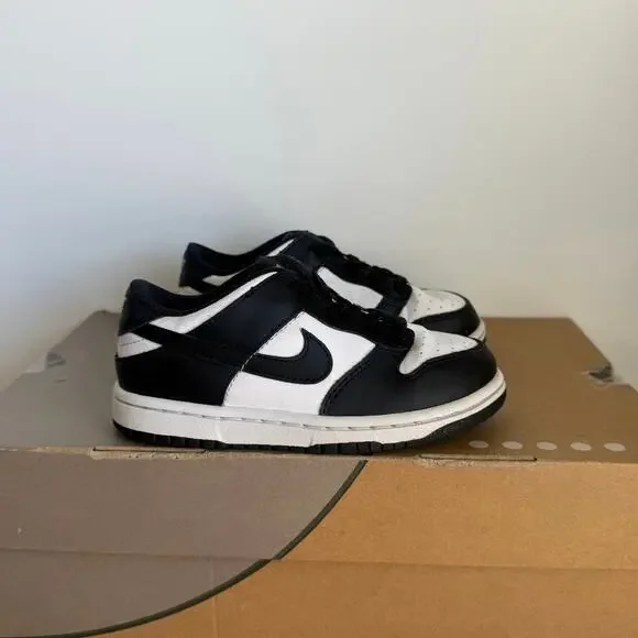 Nike Dunk Low Panda Black/White Toddler Sneakers- SZ 10 C - Picture 4 of 12
